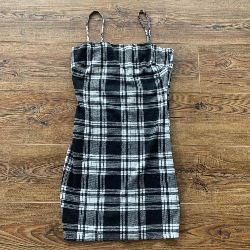 Black and White Plaid Dress